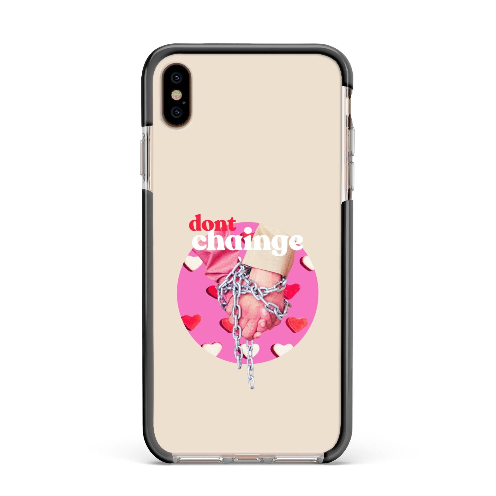 Retro Valentines Quote Apple iPhone Xs Max Impact Case Black Edge on Gold Phone