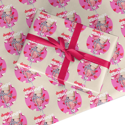Retro Valentines Quote Custom Wrapping Paper