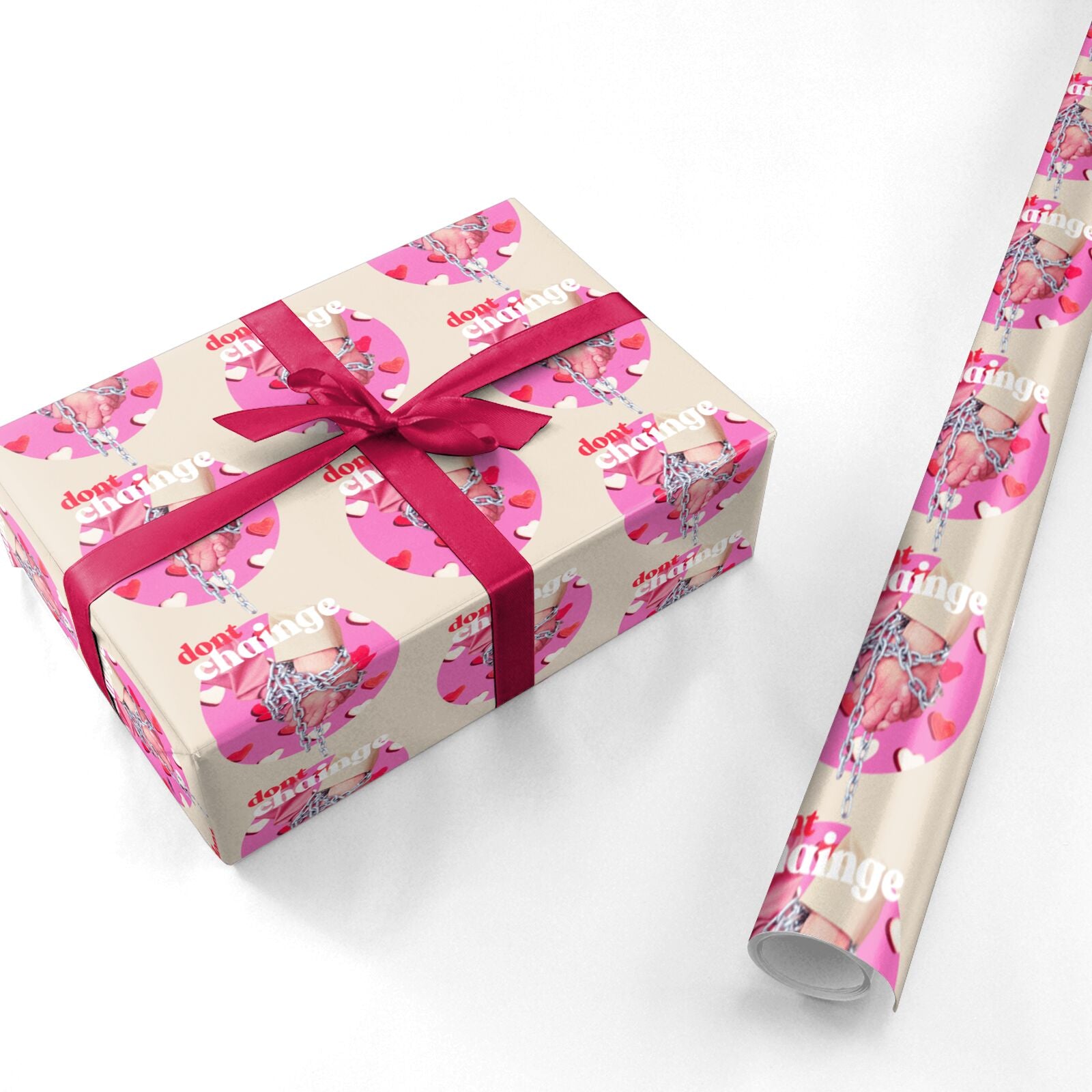Retro Valentines Quote Personalised Wrapping Paper
