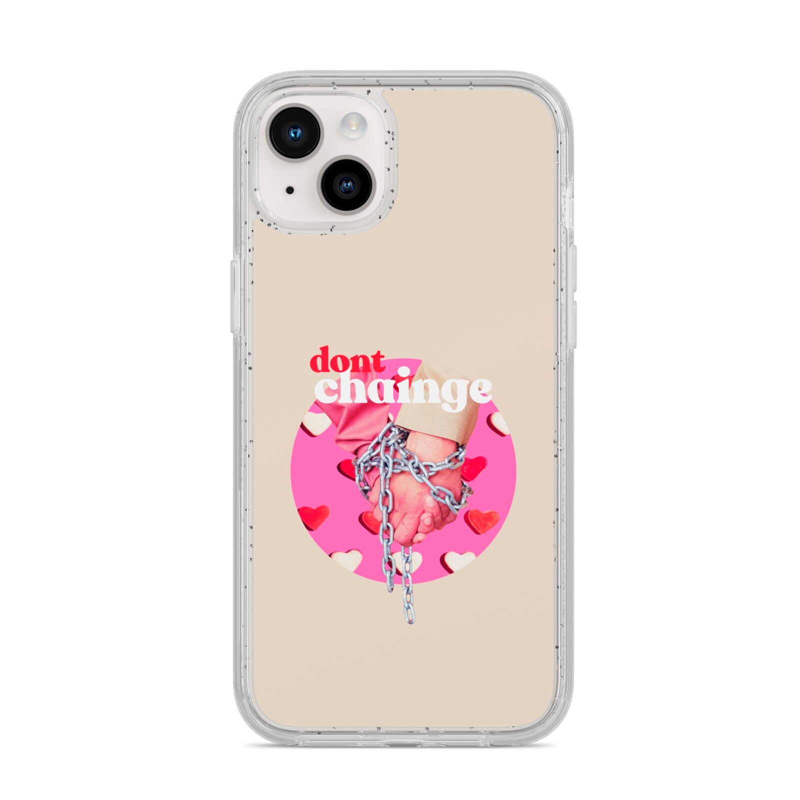 Retro Valentines Quote iPhone 14 Plus Glitter Tough Case Starlight