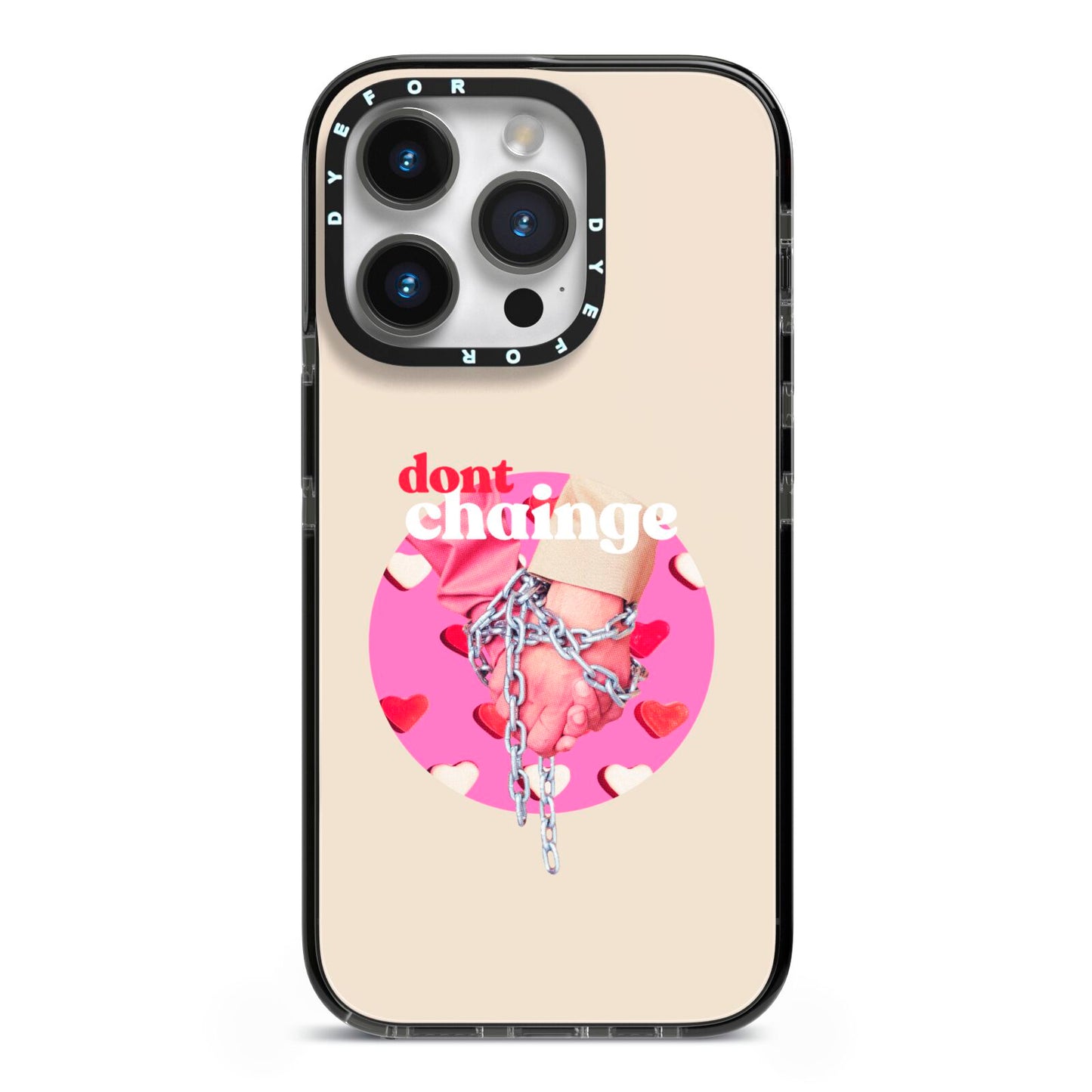 Retro Valentines Quote iPhone 14 Pro Black Impact Case on Silver phone