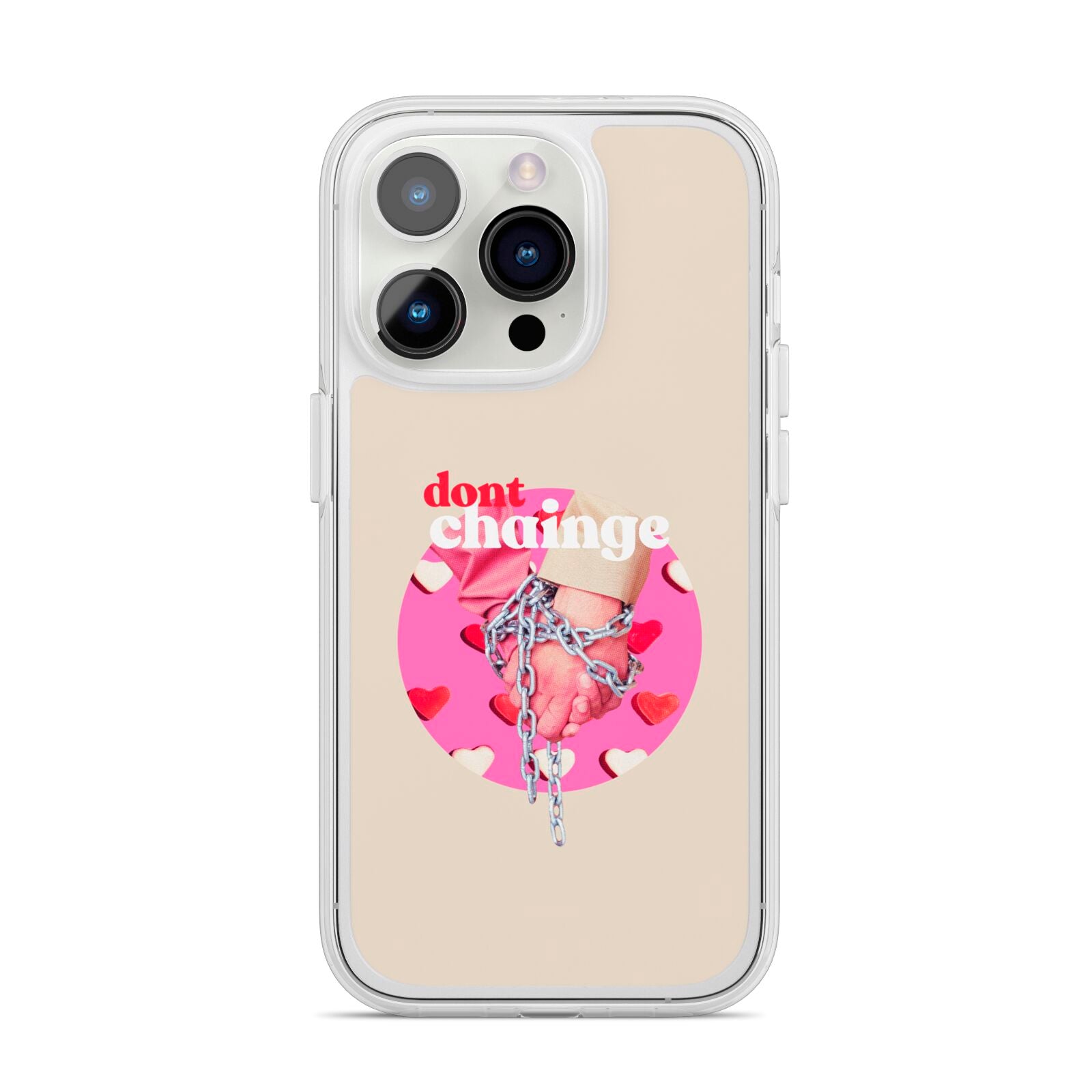 Retro Valentines Quote iPhone 14 Pro Clear Tough Case Silver