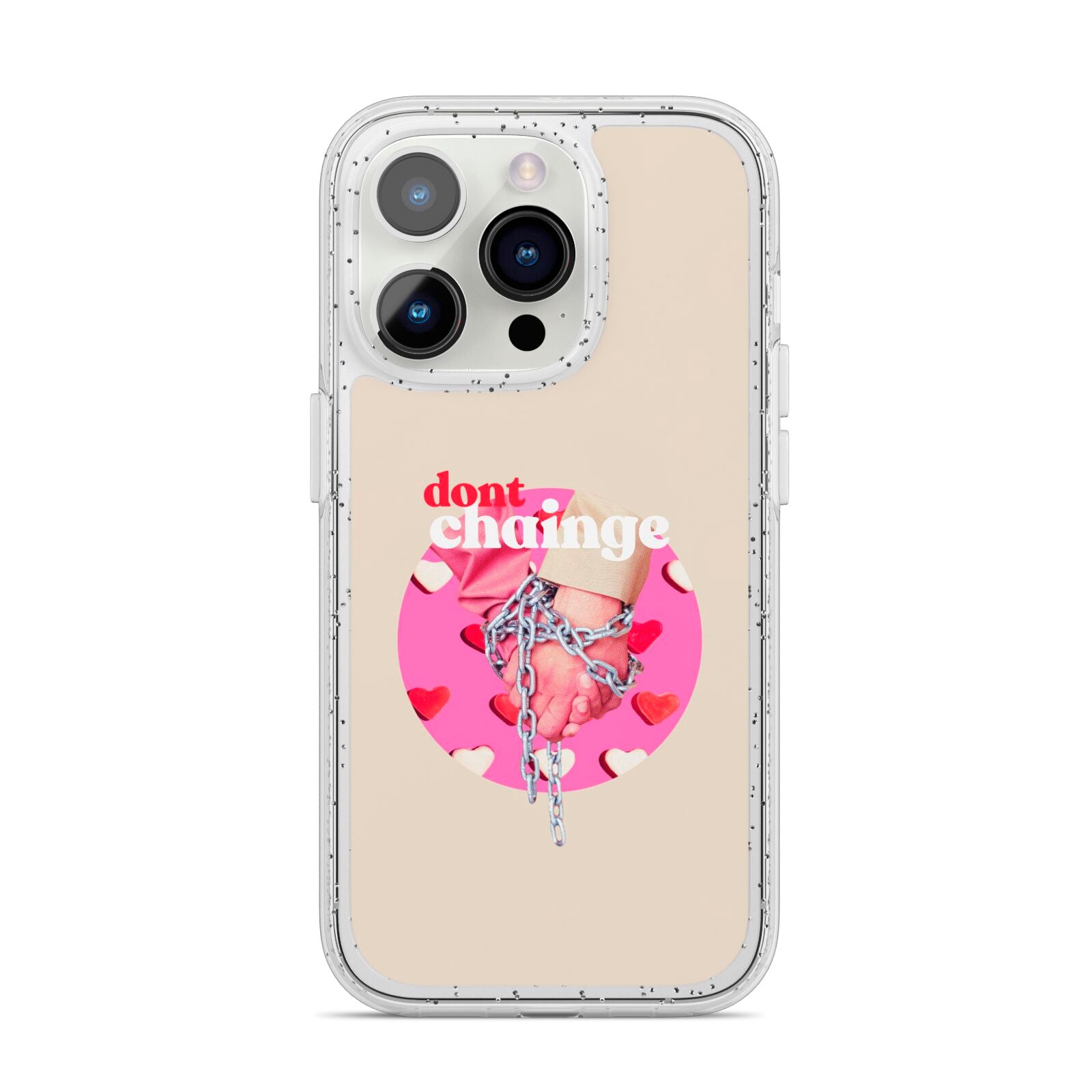 Retro Valentines Quote iPhone 14 Pro Glitter Tough Case Silver