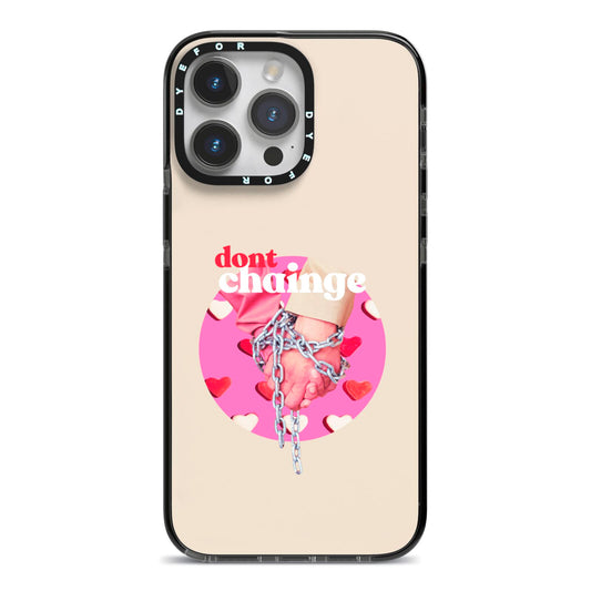 Retro Valentines Quote iPhone 14 Pro Max Black Impact Case on Silver phone
