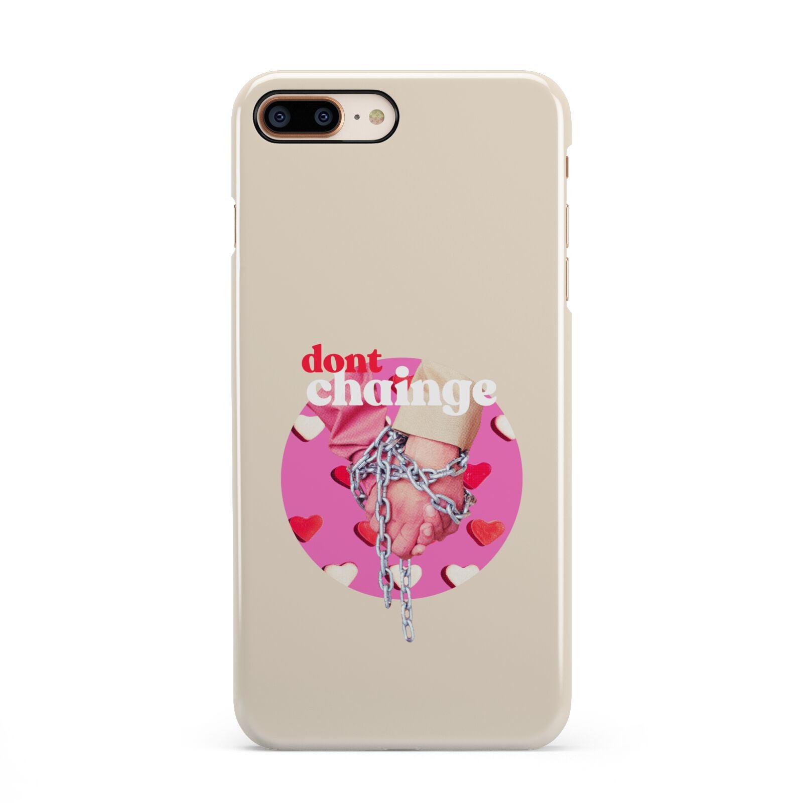 Retro Valentines Quote iPhone 8 Plus 3D Snap Case on Gold Phone