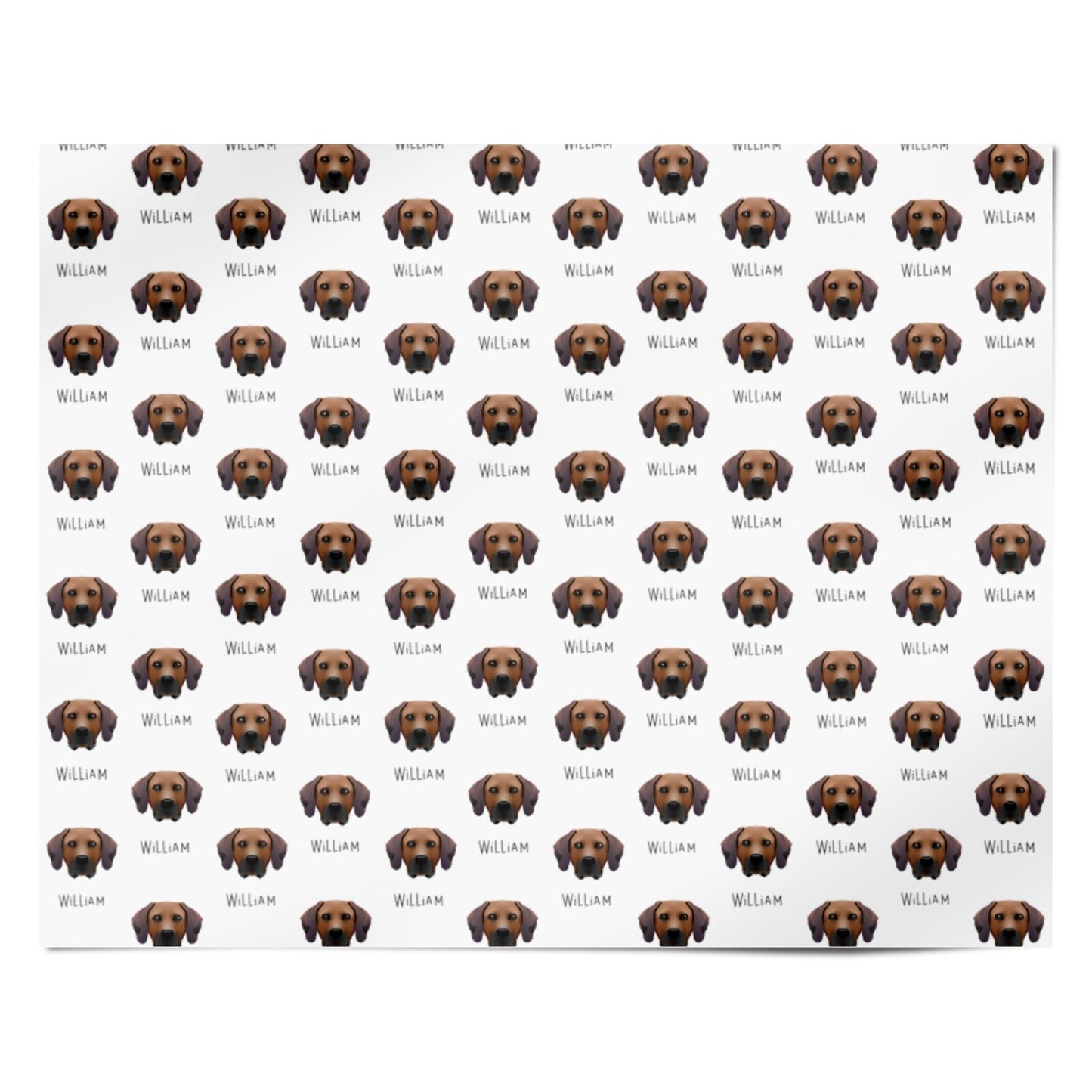 Rhodesian Ridgeback Icon with Name Personalised Wrapping Paper Alternative