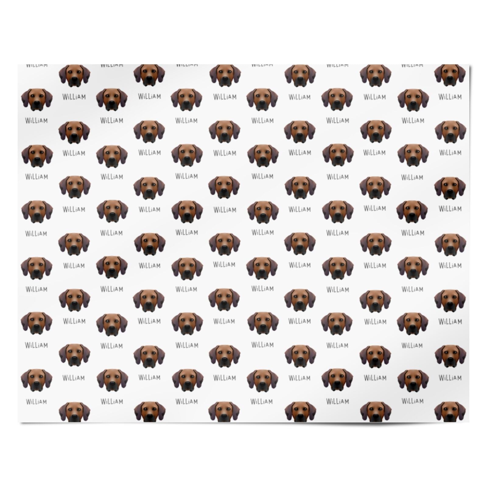 Rhodesian Ridgeback Icon with Name Personalised Wrapping Paper Alternative