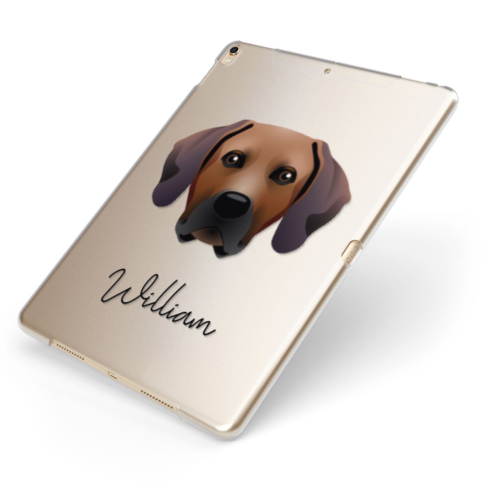 Rhodesian Ridgeback Personalised Apple iPad Case on Gold iPad Side View