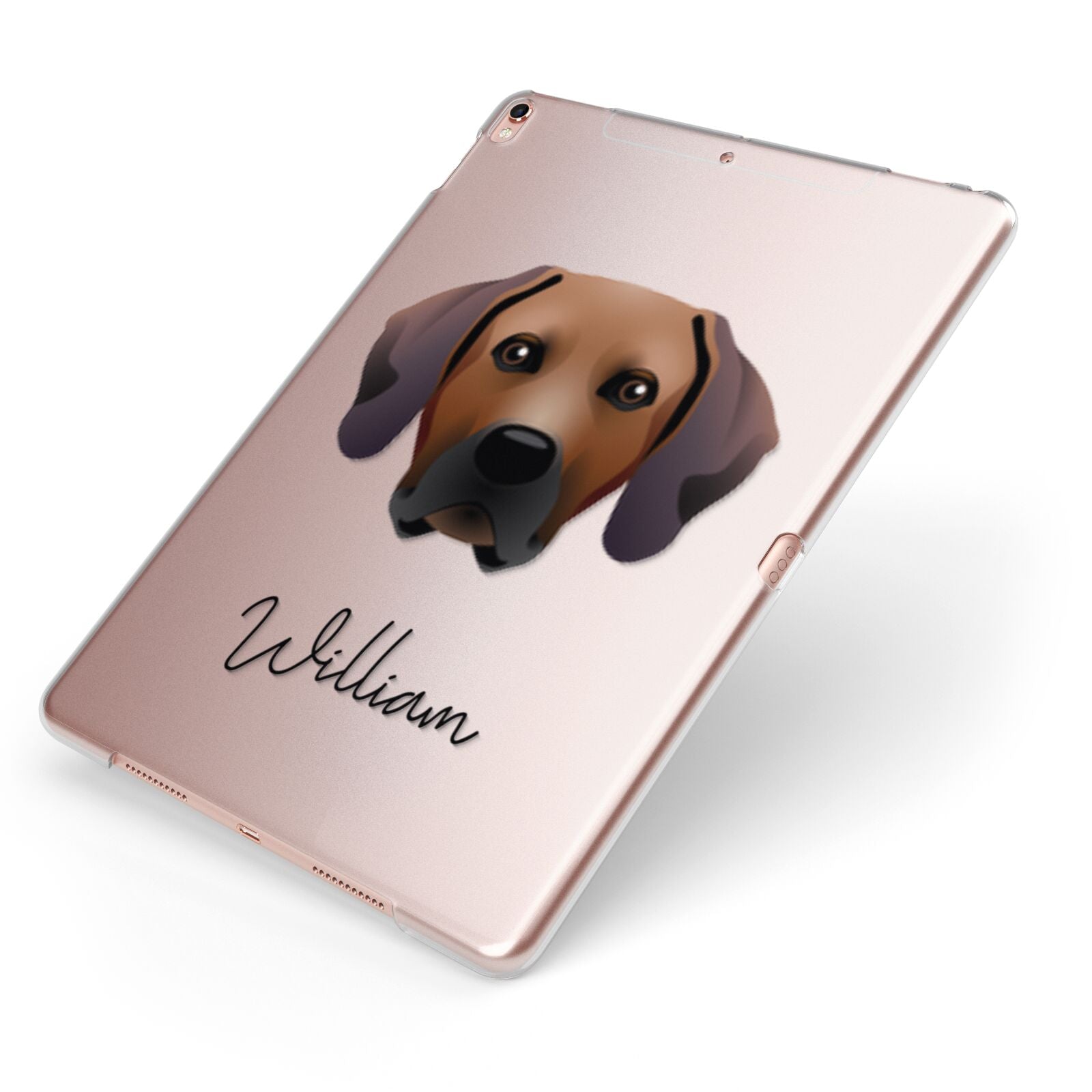 Rhodesian Ridgeback Personalised Apple iPad Case on Rose Gold iPad Side View