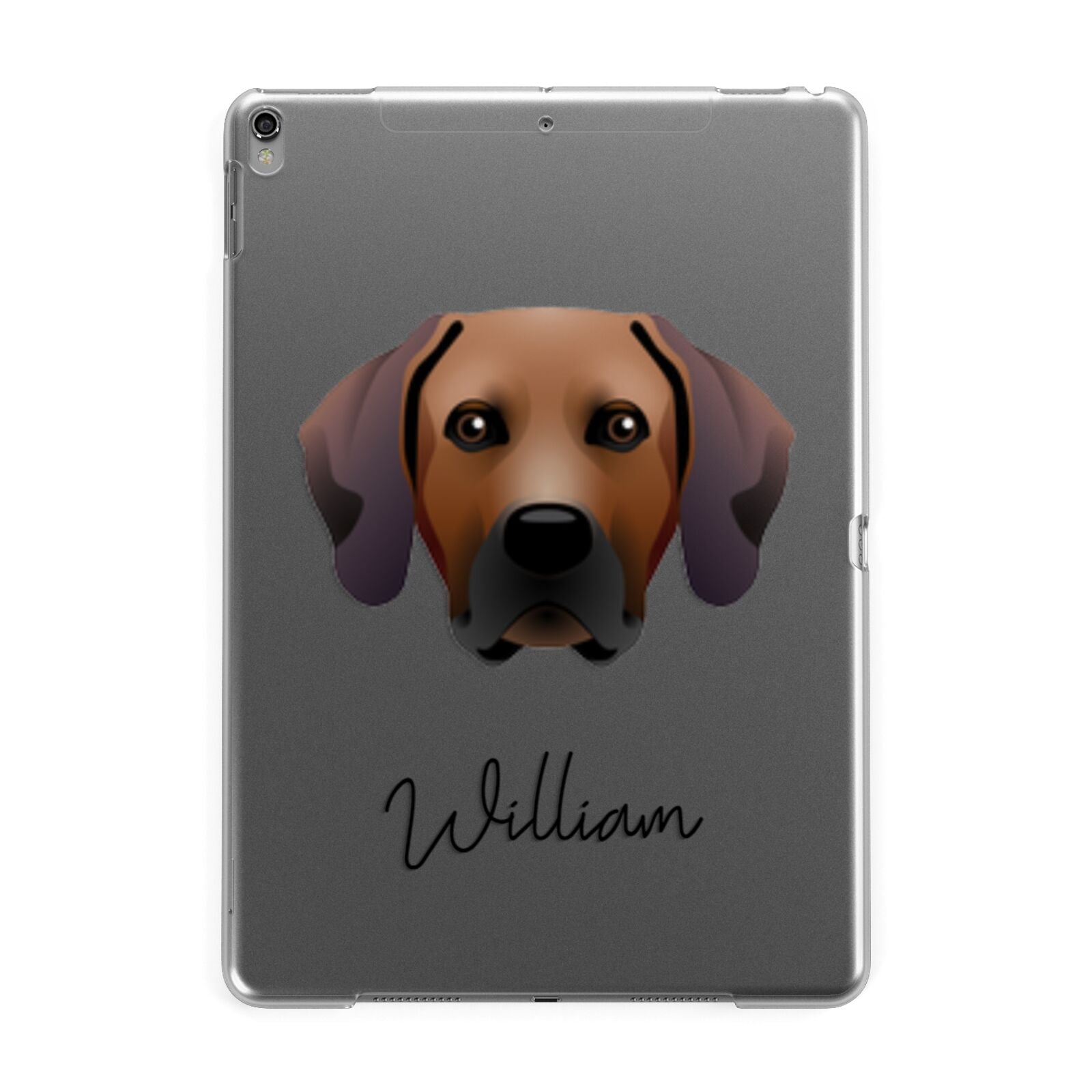Rhodesian Ridgeback Personalised Apple iPad Grey Case