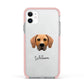 Rhodesian Ridgeback Personalised Apple iPhone 11 in White with Pink Impact Case