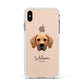 Rhodesian Ridgeback Personalised Apple iPhone Xs Max Impact Case White Edge on Gold Phone