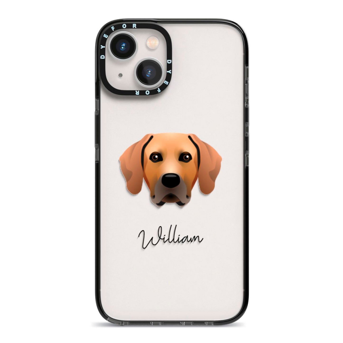 Rhodesian Ridgeback Personalised iPhone 13 Black Impact Case on Silver phone