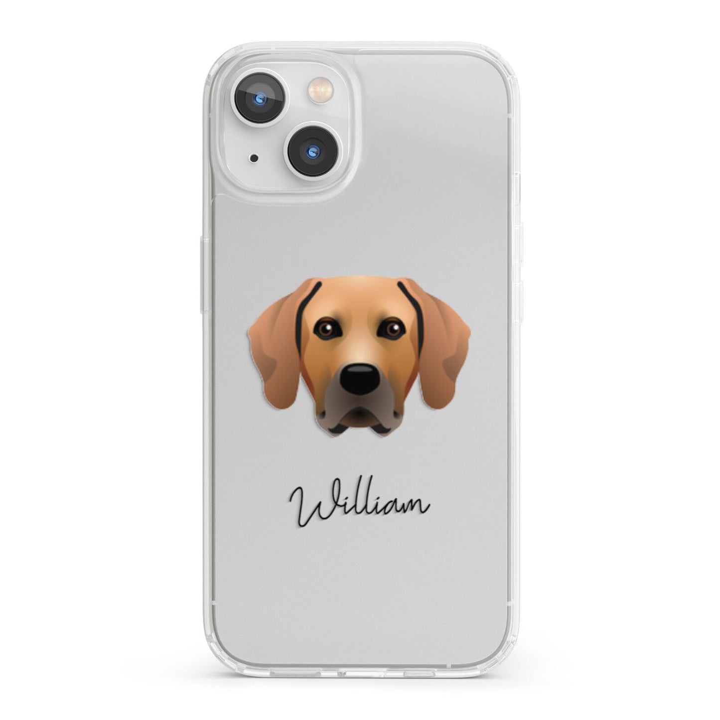 Rhodesian Ridgeback Personalised iPhone 13 Clear Bumper Case