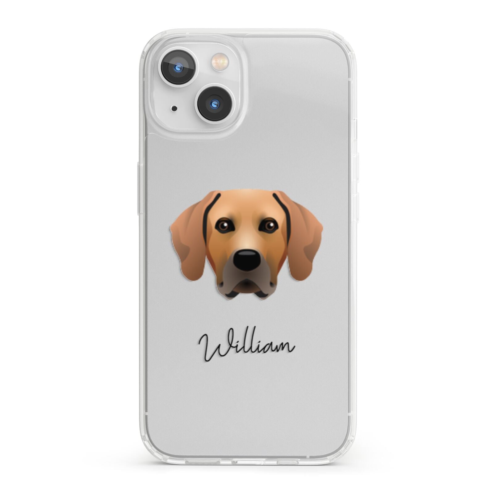 Rhodesian Ridgeback Personalised iPhone 13 Clear Bumper Case