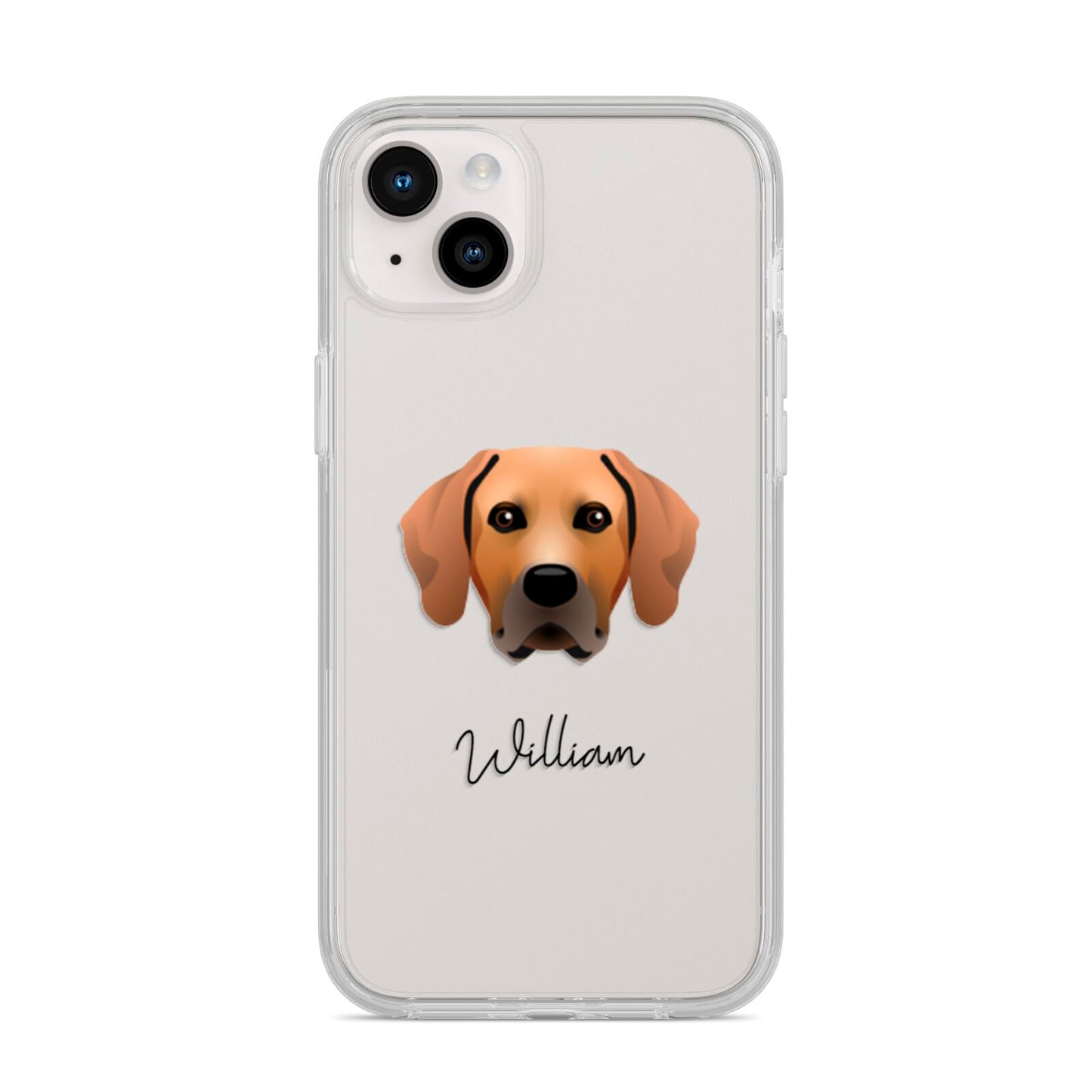 Rhodesian Ridgeback Personalised iPhone 14 Plus Clear Tough Case Starlight