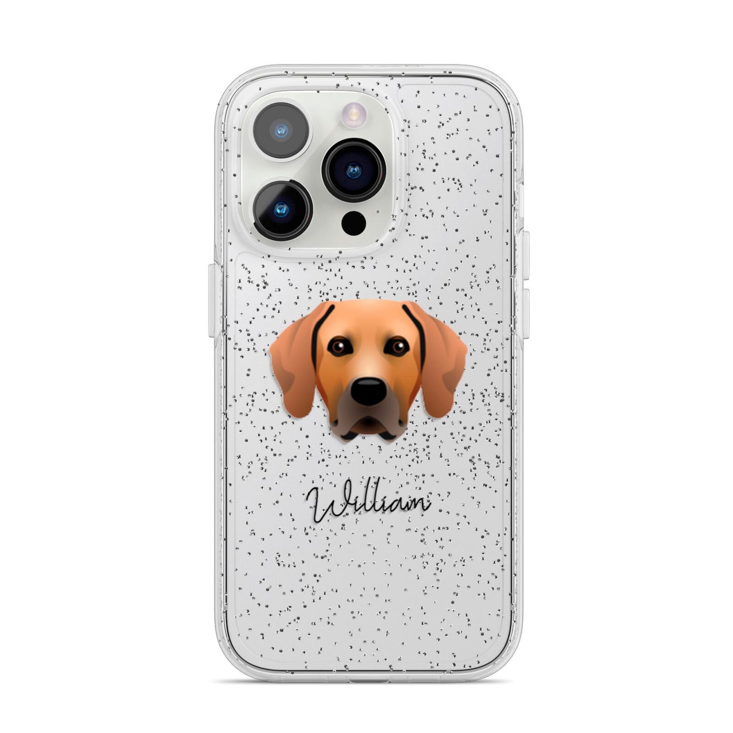Rhodesian Ridgeback Personalised iPhone 14 Pro Glitter Tough Case Silver