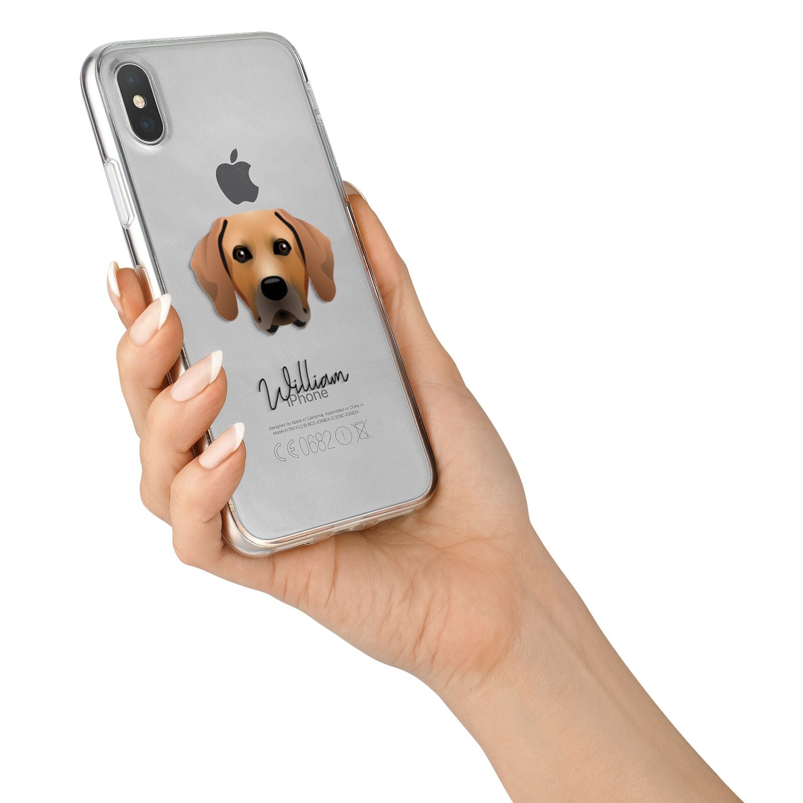 Rhodesian Ridgeback Personalised iPhone X Bumper Case on Silver iPhone Alternative Image 2