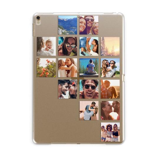 Right Diagonal Photo Montage Upload Apple iPad Gold Case