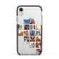 Right Diagonal Photo Montage Upload Apple iPhone XR Impact Case Black Edge on Silver Phone