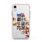 Right Diagonal Photo Montage Upload Apple iPhone XR Impact Case Pink Edge on Silver Phone