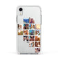 Right Diagonal Photo Montage Upload Apple iPhone XR Impact Case White Edge on Silver Phone