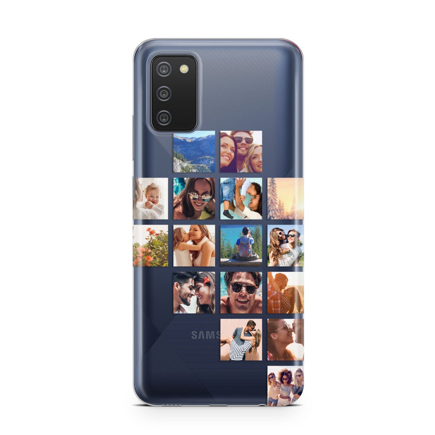 Right Diagonal Photo Montage Upload Samsung A02s Case