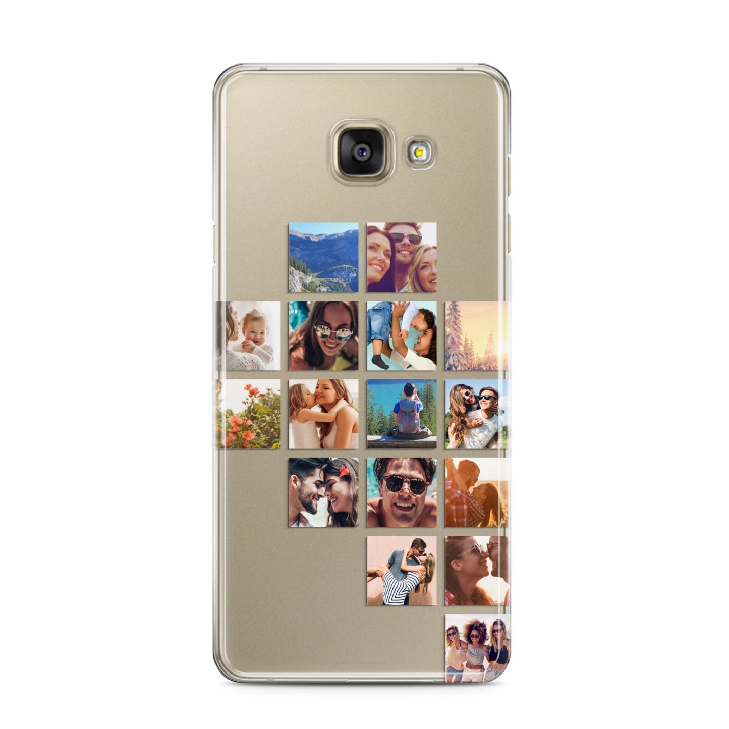 Right Diagonal Photo Montage Upload Samsung Galaxy A3 2016 Case on gold phone