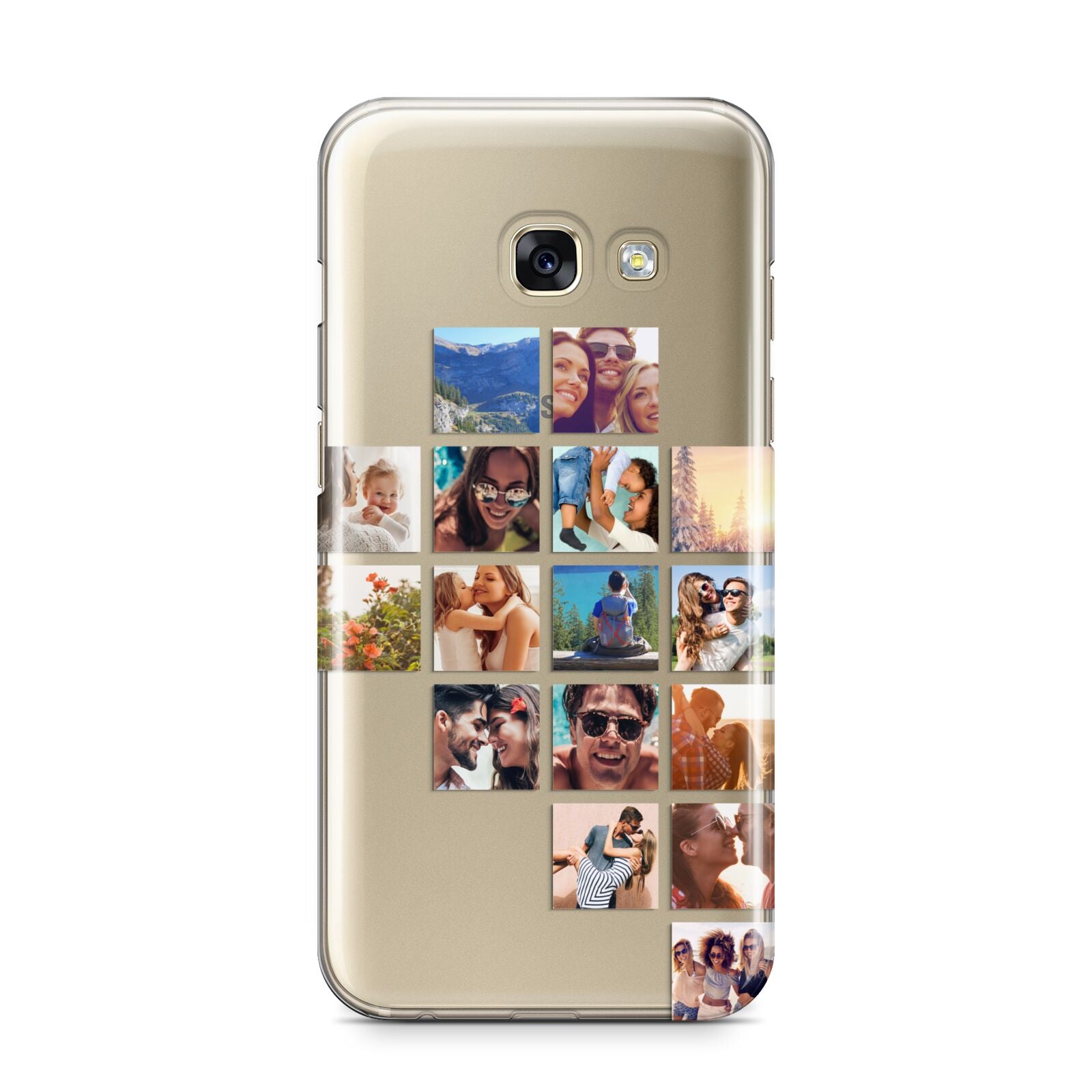 Right Diagonal Photo Montage Upload Samsung Galaxy A3 2017 Case on gold phone