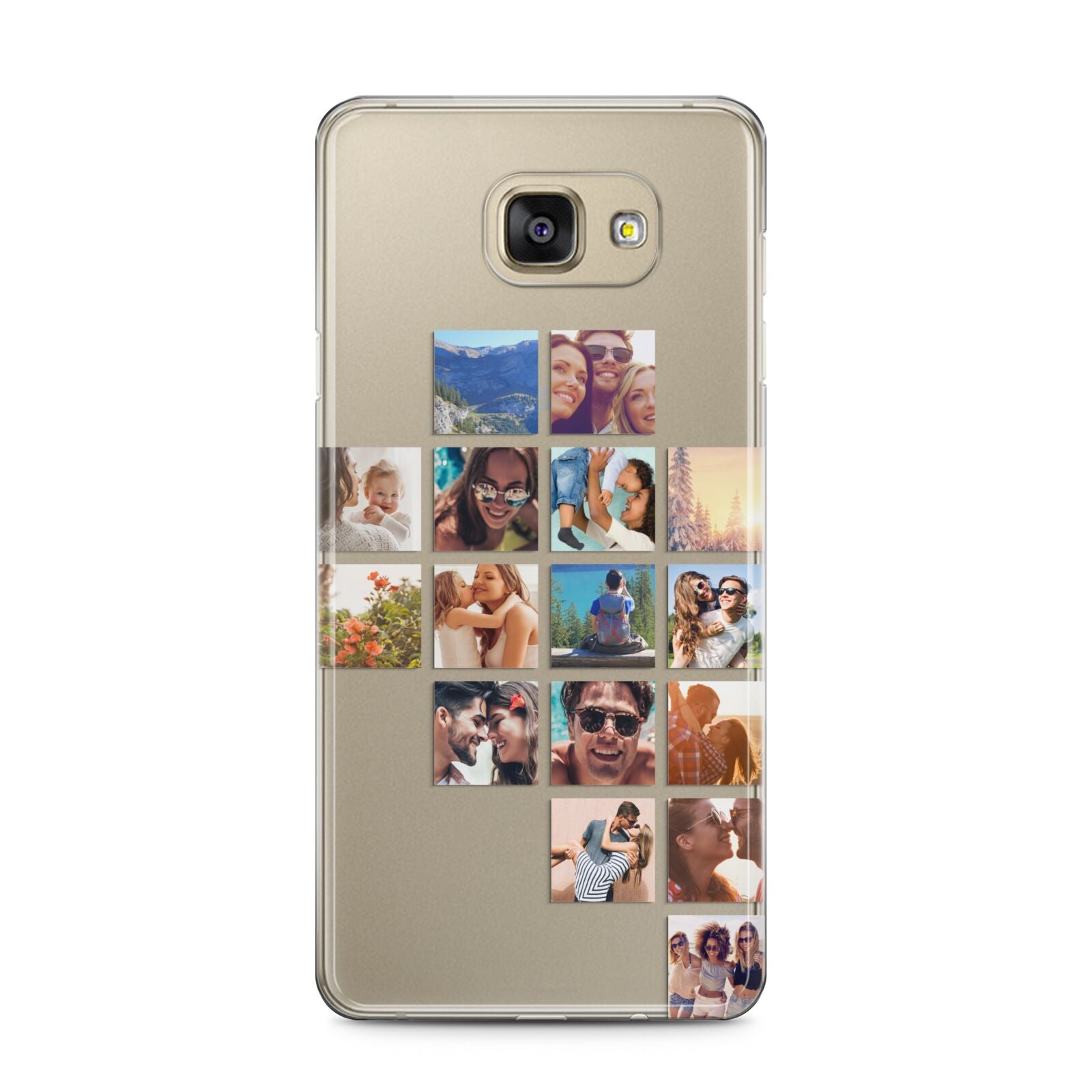 Right Diagonal Photo Montage Upload Samsung Galaxy A5 2016 Case on gold phone
