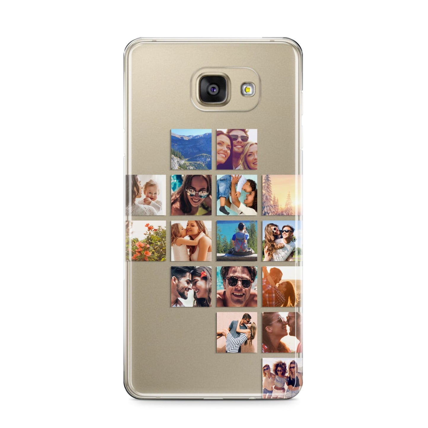 Right Diagonal Photo Montage Upload Samsung Galaxy A9 2016 Case on gold phone