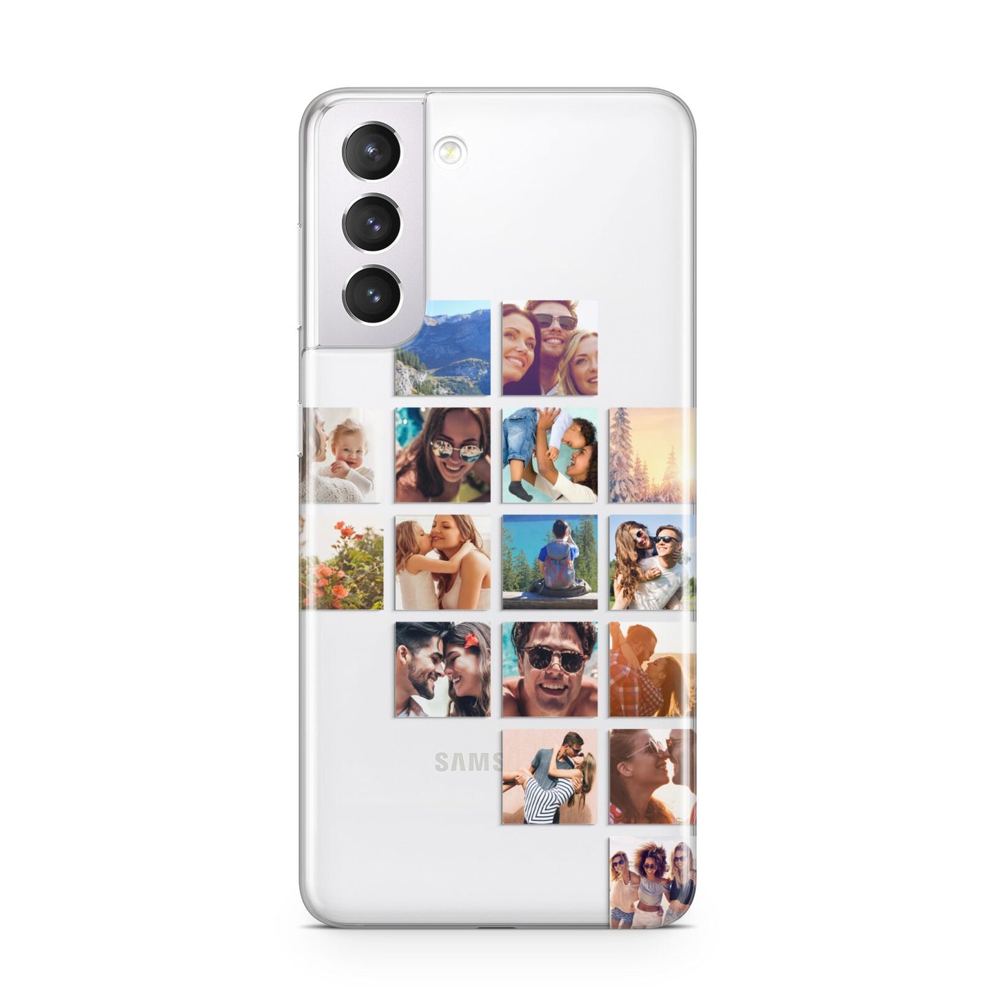 Right Diagonal Photo Montage Upload Samsung S21 Case