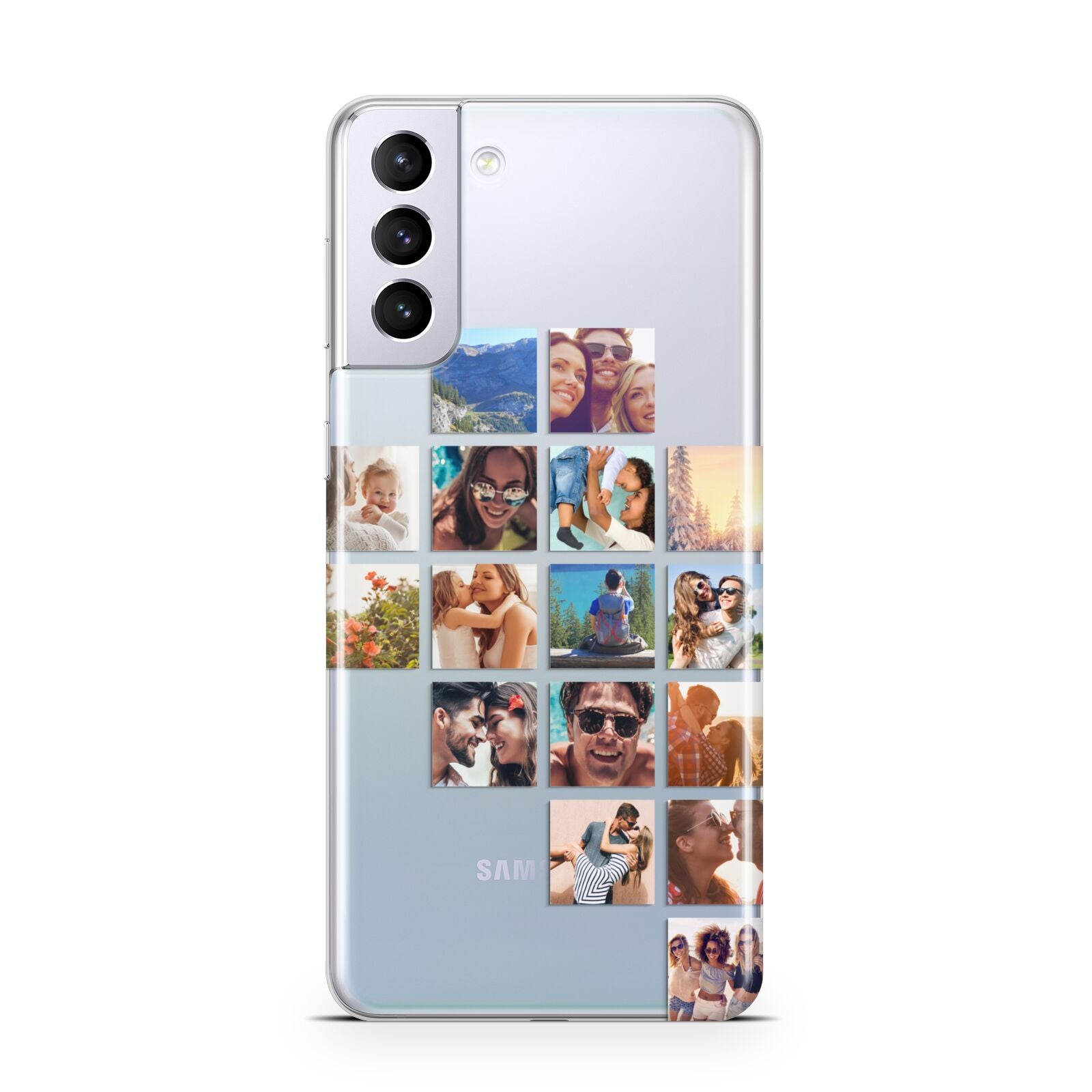 Right Diagonal Photo Montage Upload Samsung S21 Plus Case