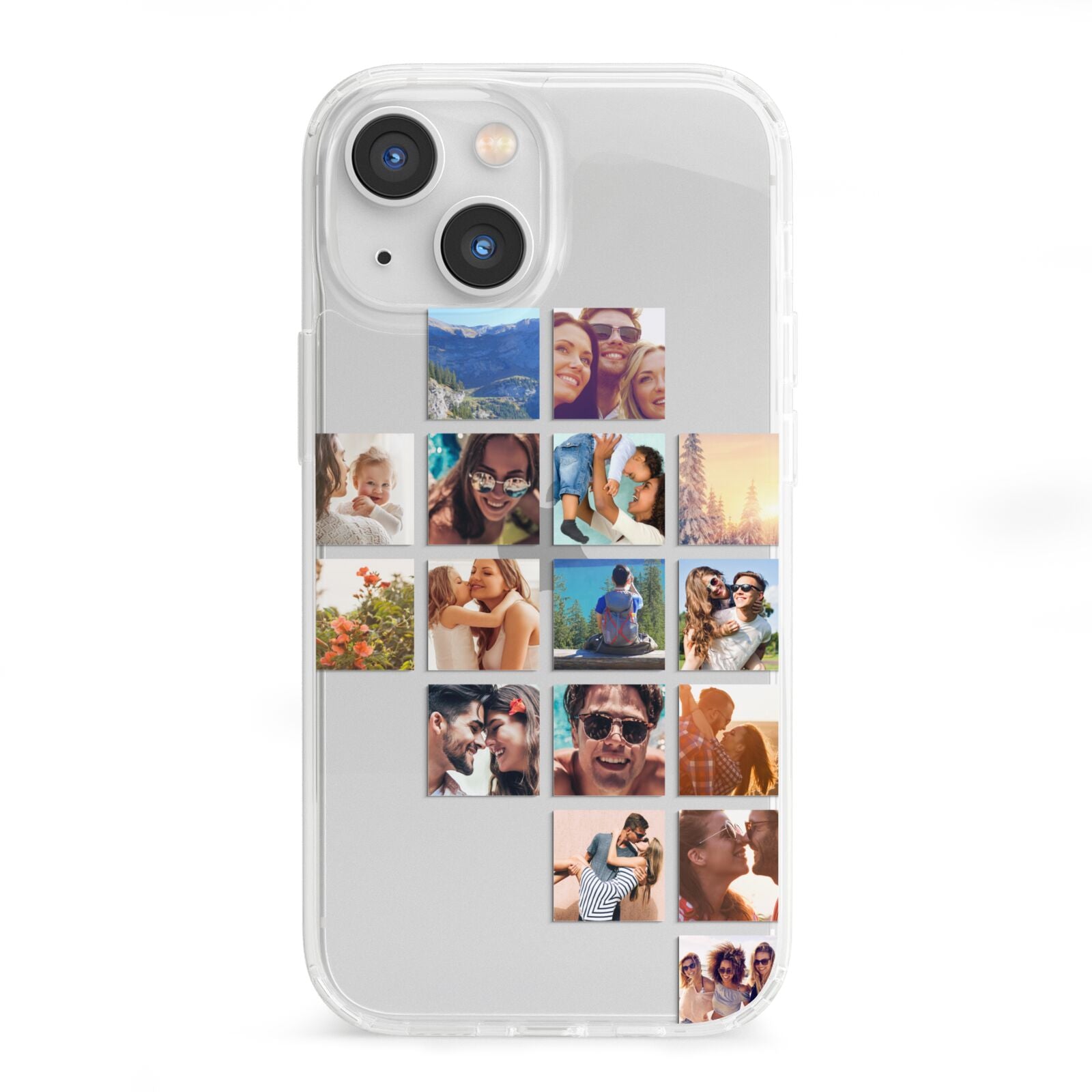 Right Diagonal Photo Montage Upload iPhone 13 Mini Clear Bumper Case