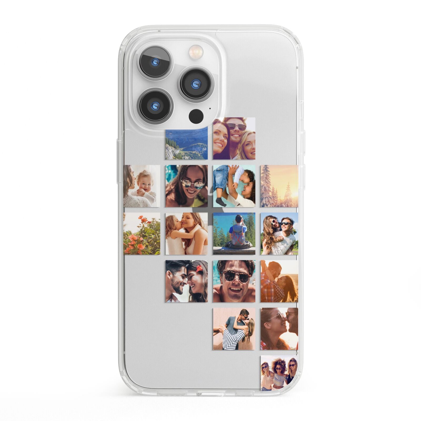 Right Diagonal Photo Montage Upload iPhone 13 Pro Clear Bumper Case