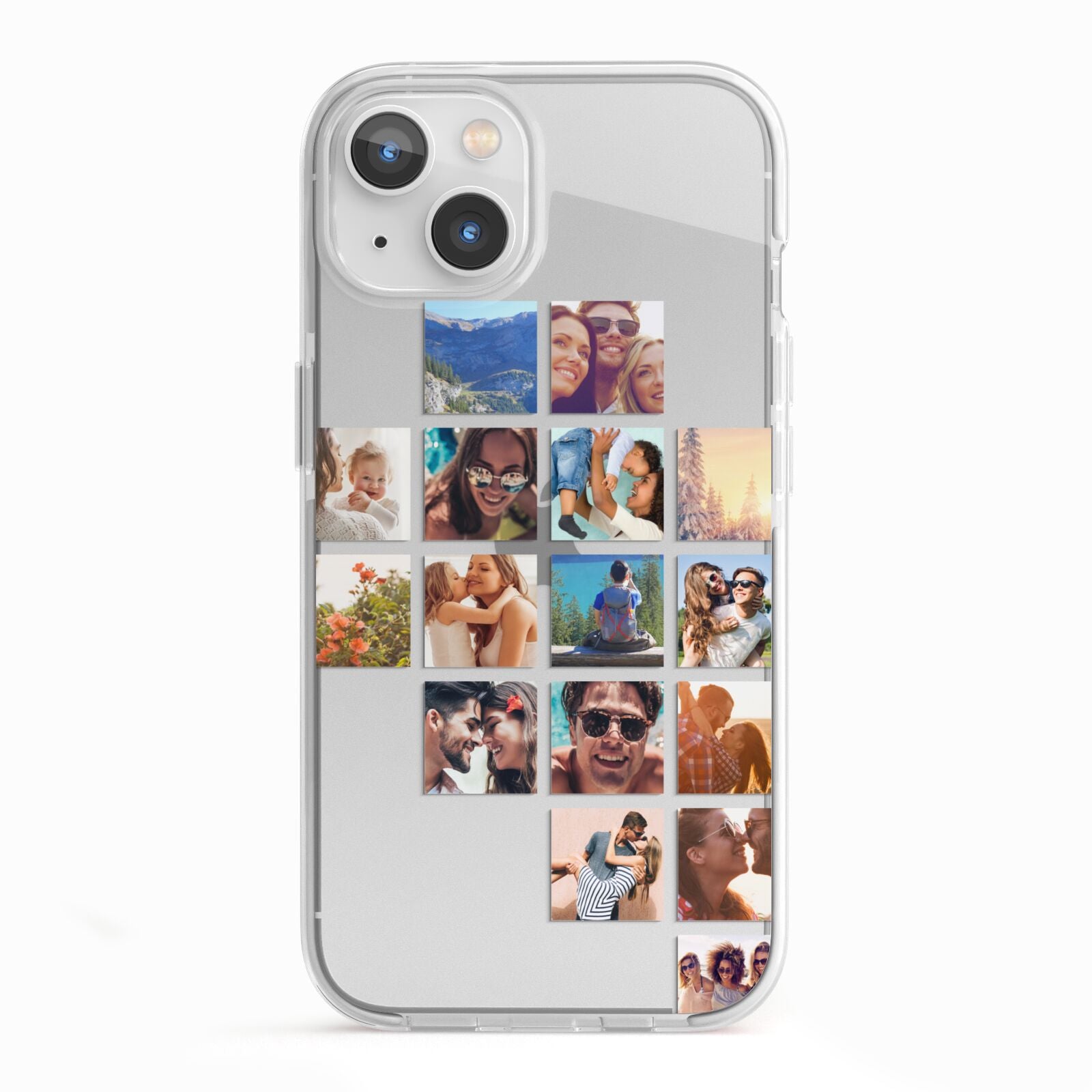 Right Diagonal Photo Montage Upload iPhone 13 TPU Impact Case with White Edges