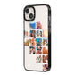 Right Diagonal Photo Montage Upload iPhone 14 Plus Black Impact Case Side Angle on Silver phone