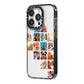 Right Diagonal Photo Montage Upload iPhone 14 Pro Black Impact Case Side Angle on Silver phone