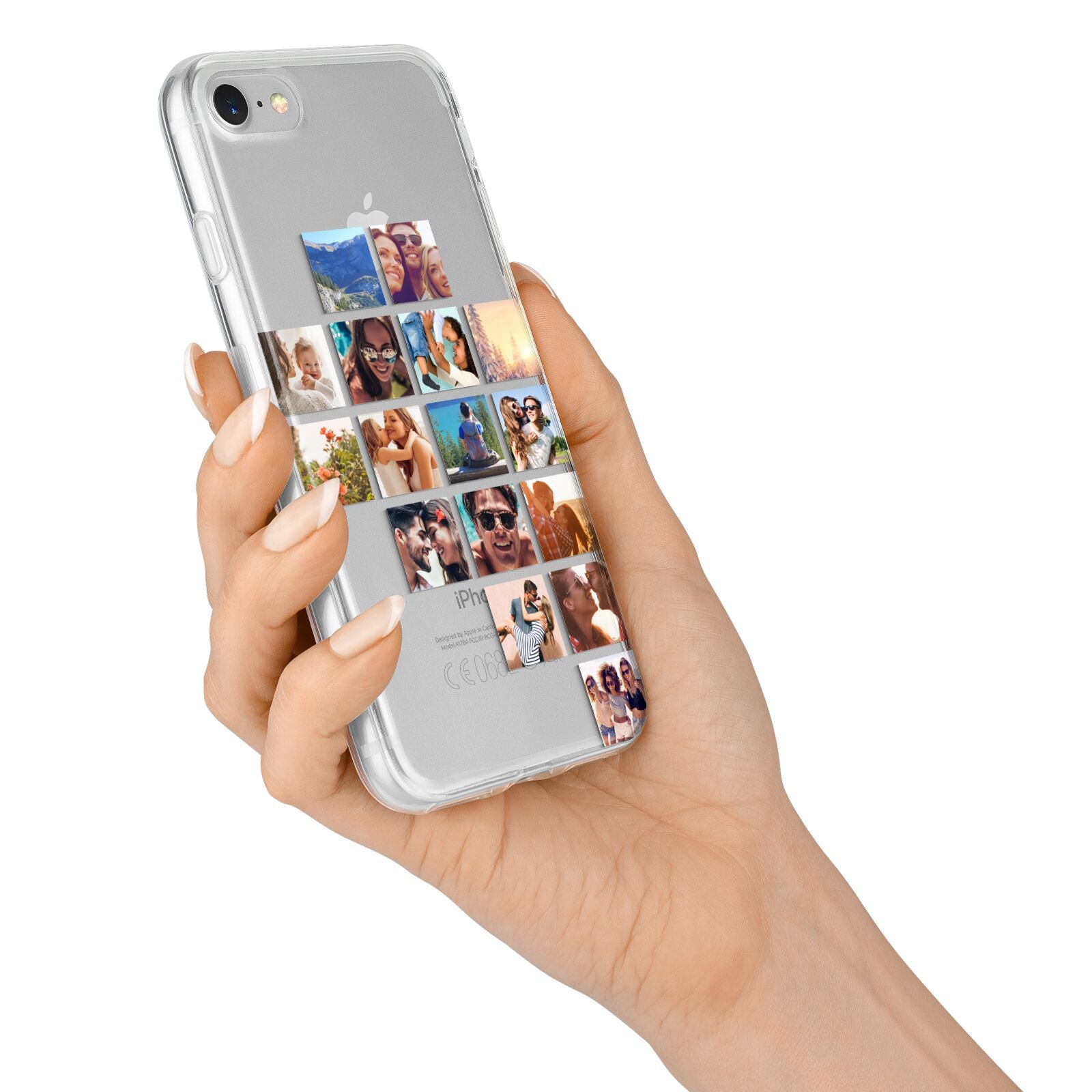 Right Diagonal Photo Montage Upload iPhone 7 Bumper Case on Silver iPhone Alternative Image