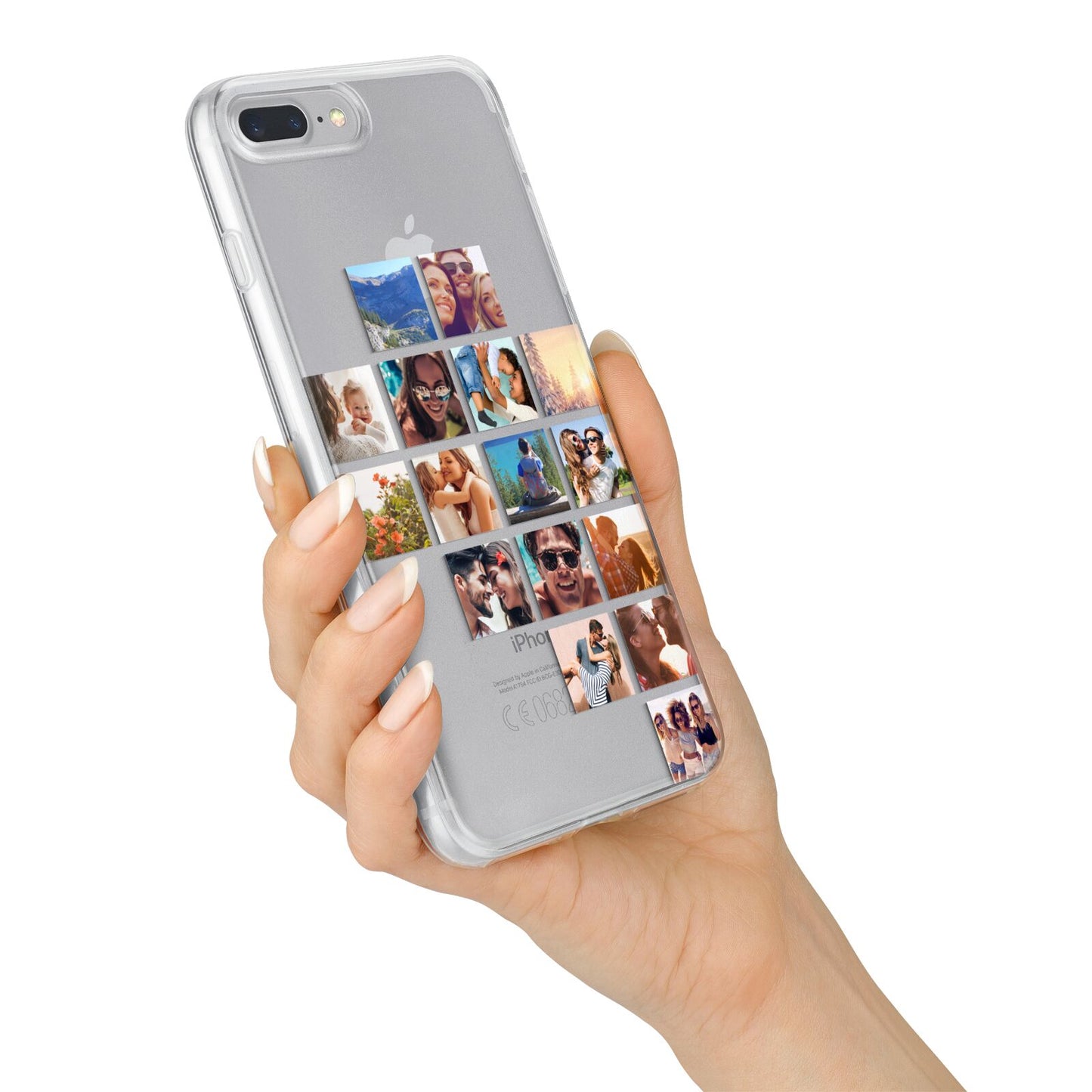 Right Diagonal Photo Montage Upload iPhone 7 Plus Bumper Case on Silver iPhone Alternative Image
