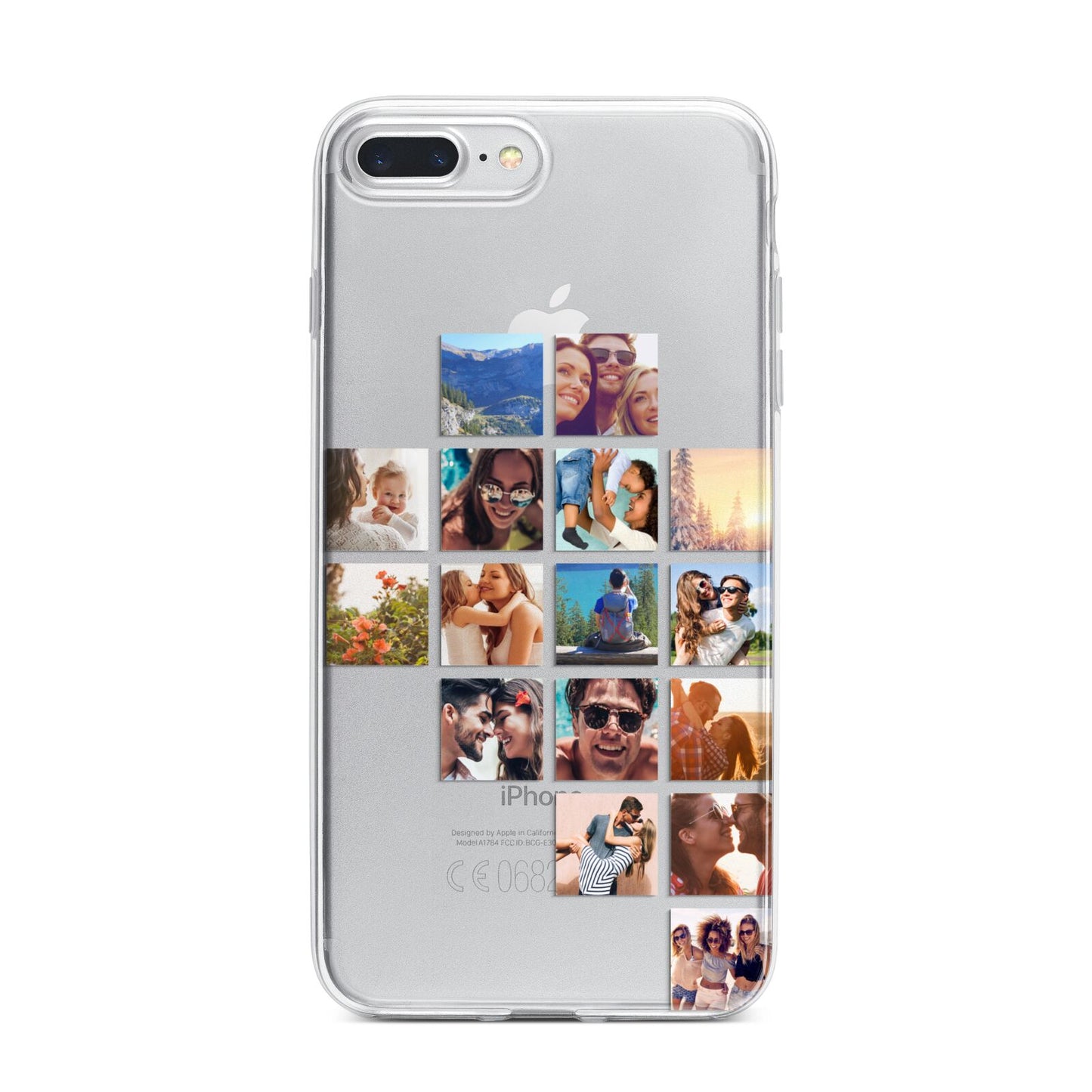 Right Diagonal Photo Montage Upload iPhone 7 Plus Bumper Case on Silver iPhone