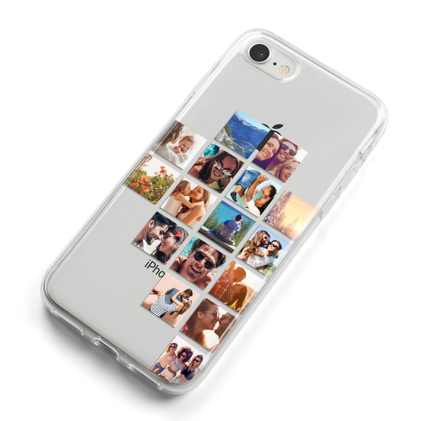 Right Diagonal Photo Montage Upload iPhone 8 Bumper Case on Silver iPhone Alternative Image
