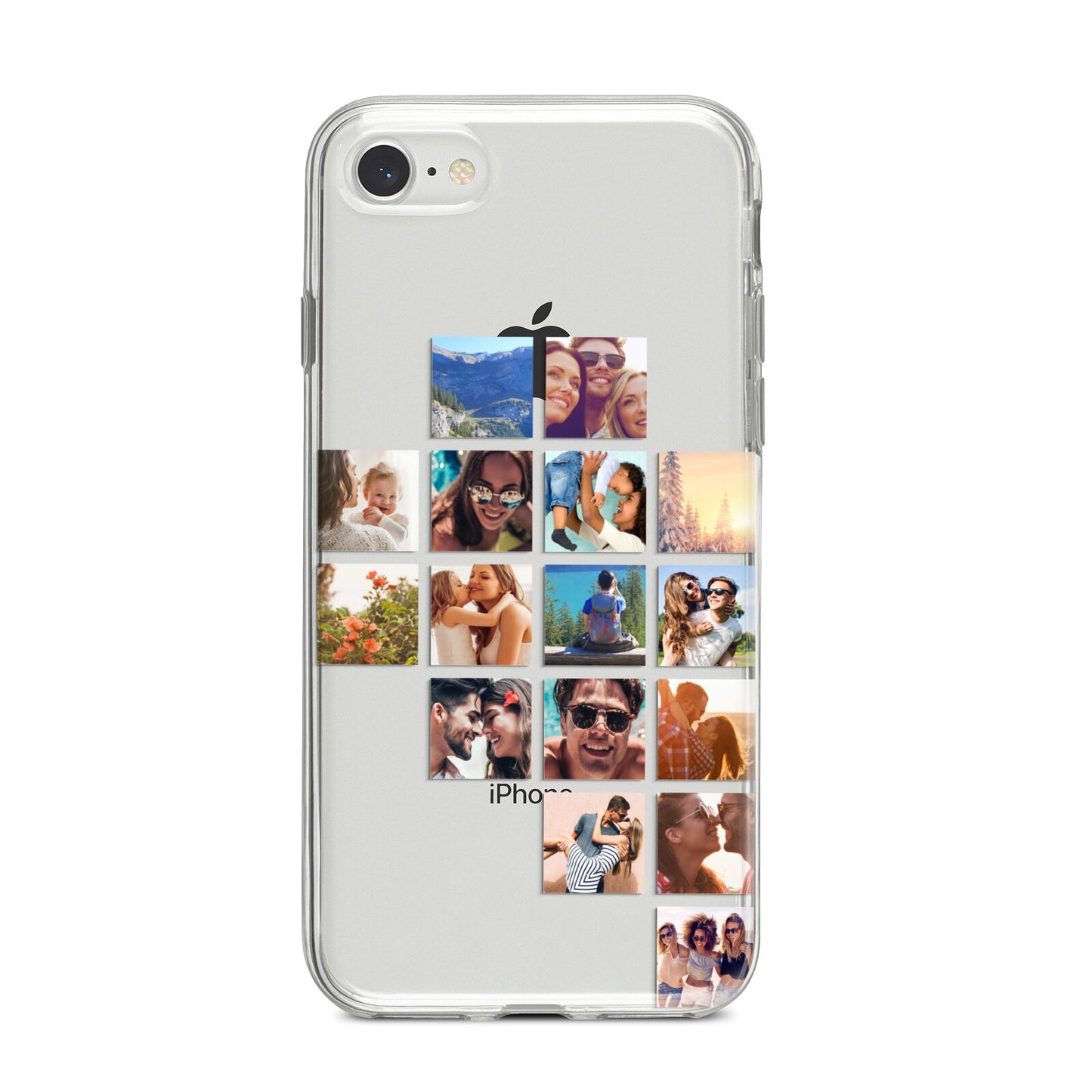 Right Diagonal Photo Montage Upload iPhone 8 Bumper Case on Silver iPhone