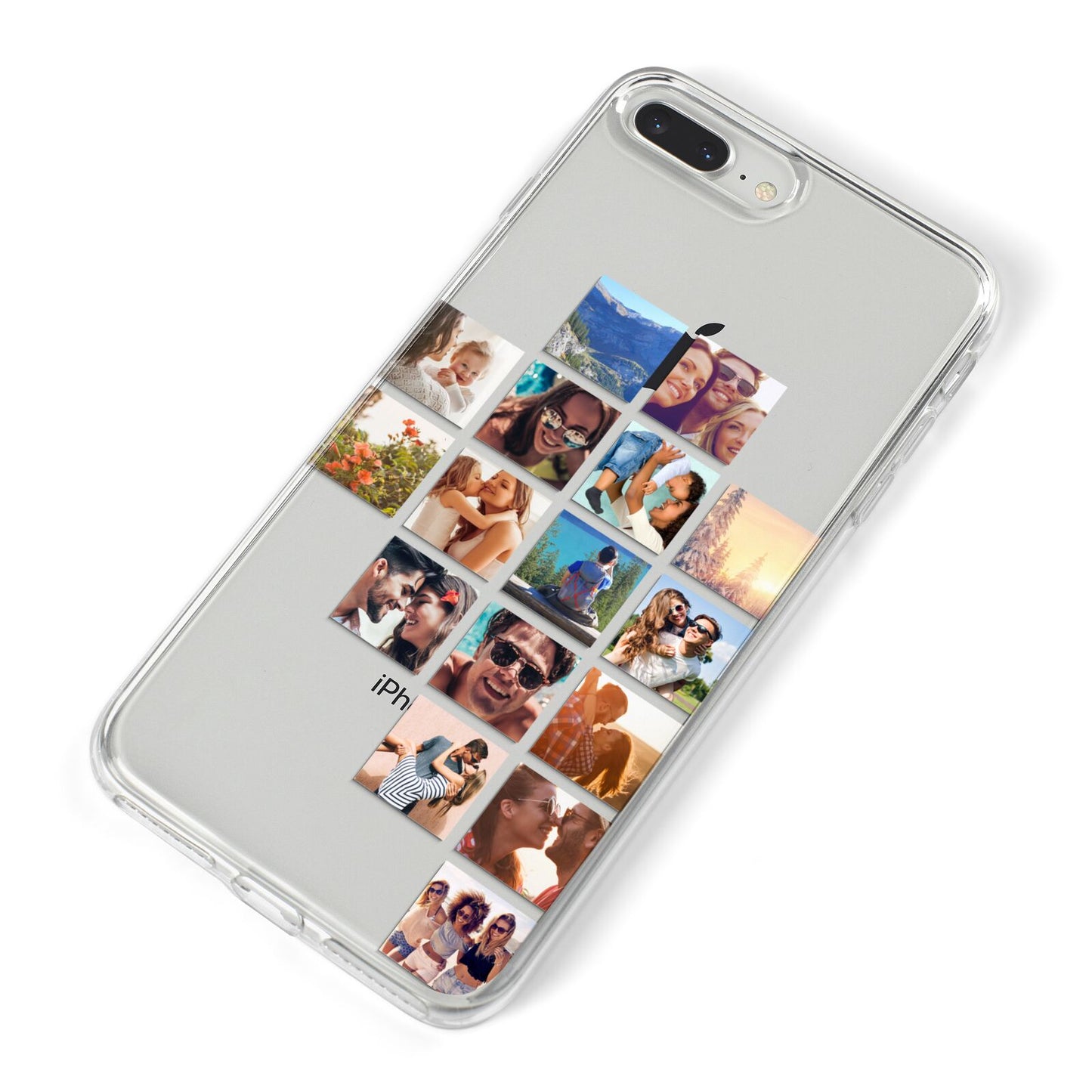 Right Diagonal Photo Montage Upload iPhone 8 Plus Bumper Case on Silver iPhone Alternative Image