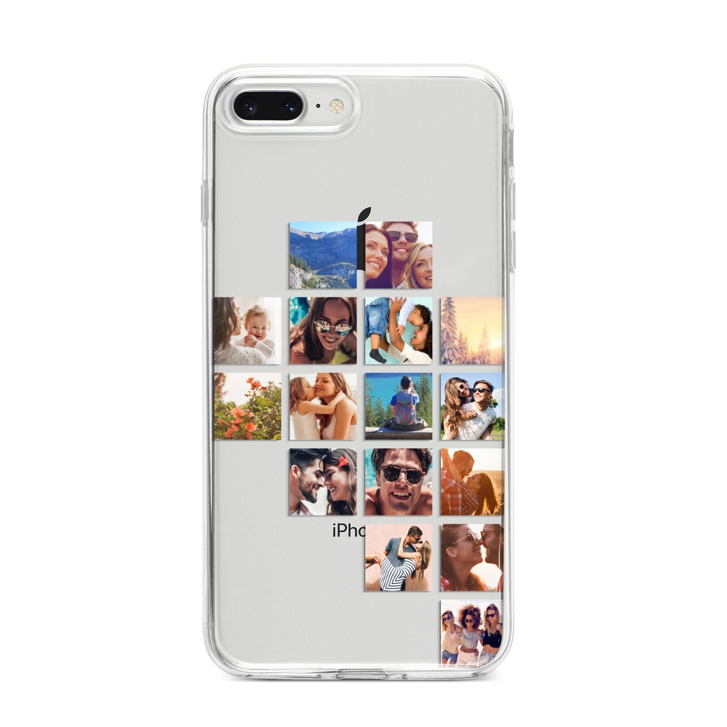 Right Diagonal Photo Montage Upload iPhone 8 Plus Bumper Case on Silver iPhone