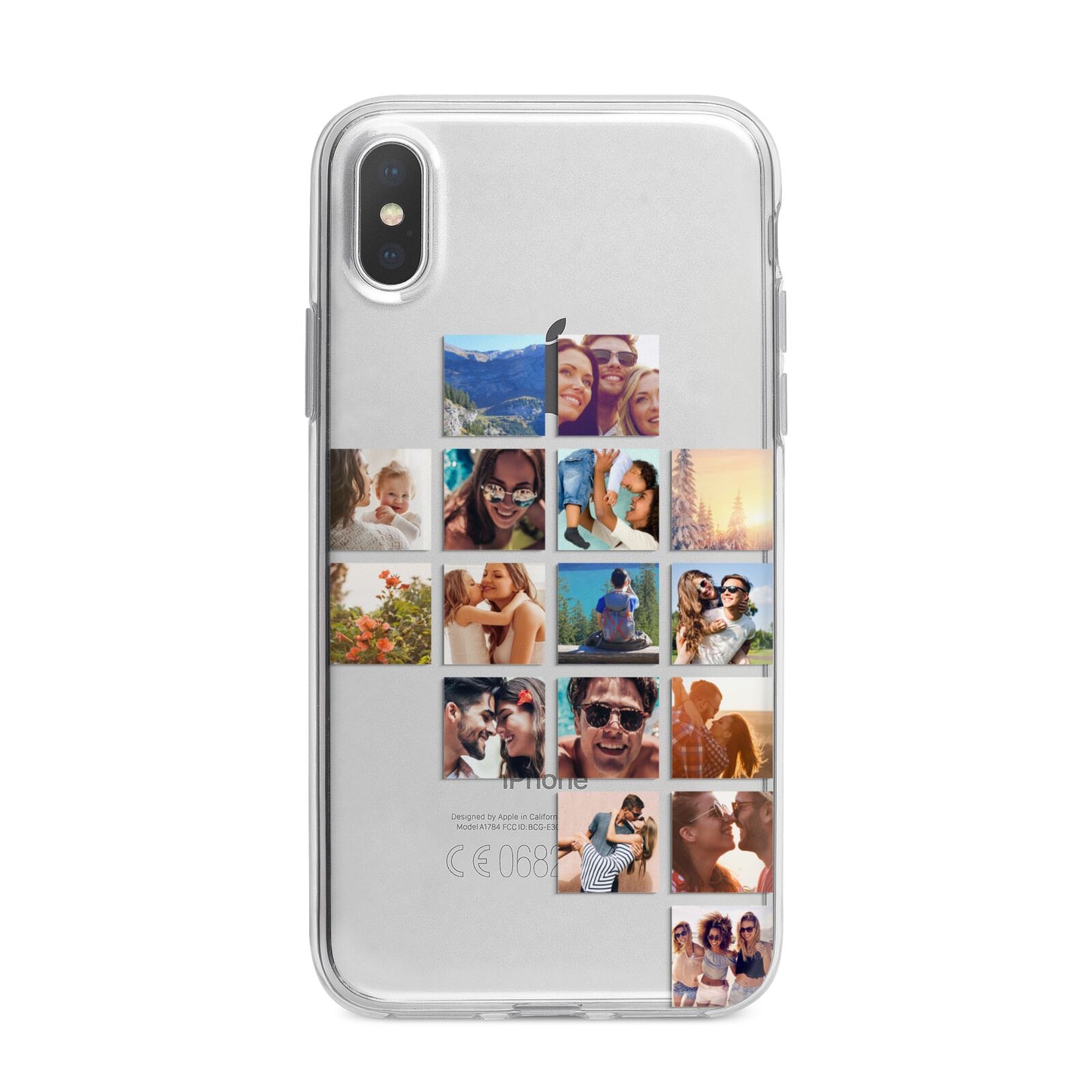 Right Diagonal Photo Montage Upload iPhone X Bumper Case on Silver iPhone Alternative Image 1