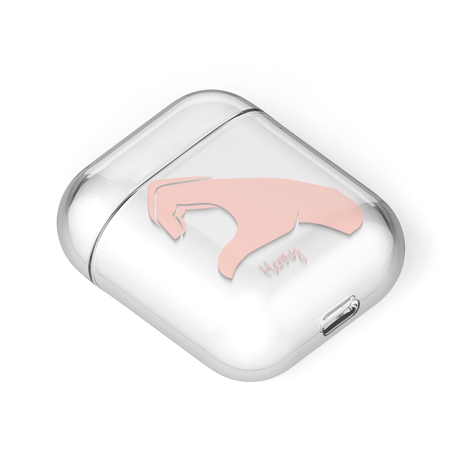 Right Hand in Half Heart with Name AirPods Case Laid Flat