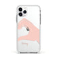 Right Hand in Half Heart with Name Apple iPhone 11 Pro in Silver with White Impact Case