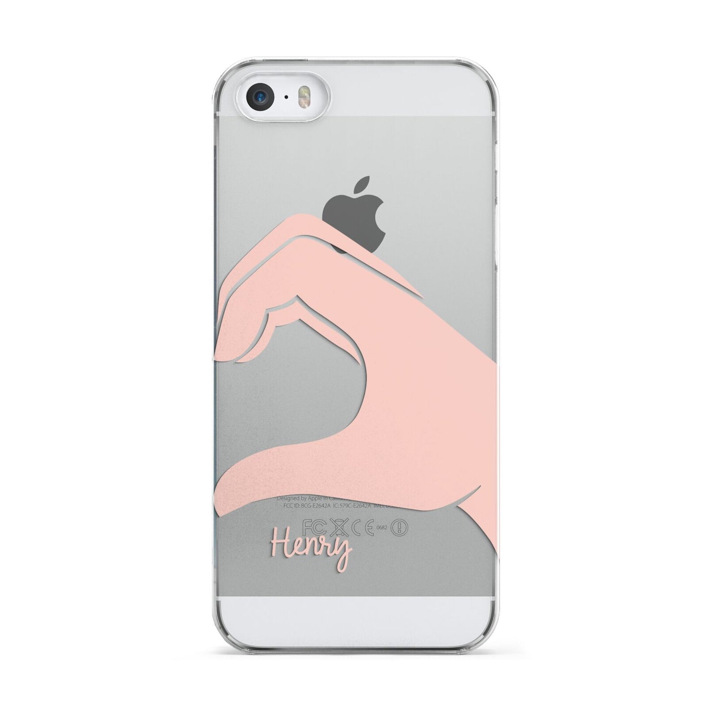 Right Hand in Half Heart with Name Apple iPhone 5 Case