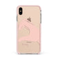 Right Hand in Half Heart with Name Apple iPhone Xs Max Impact Case Pink Edge on Gold Phone